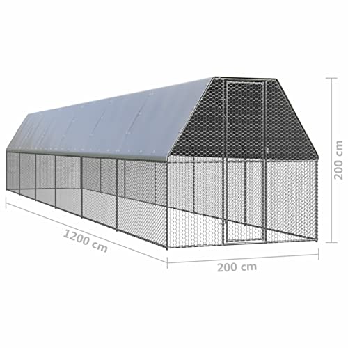 Susany Outdoor-Hühnerkäfig Hühnerstall Kleintierstall 2 x 12 x 2 m für Hühner, Hennen, Enten und andere Kleintiere… – Bild 4