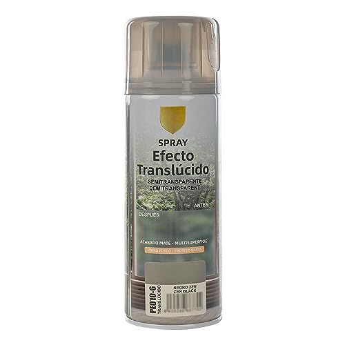 H HANSEL HOME Pintura Spray Vidrio y Cristal, Spray Esmerilado Cristal, Pintura para Pintar Vidrio, Efecto Translúcido Semitransparente   Negro Zen 400ml