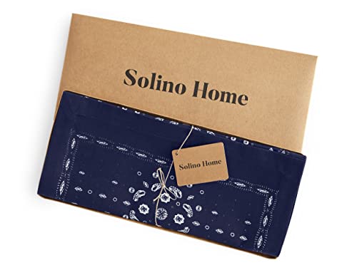 Solino Home Bandana Print Placemats Set Of 4 – 14 X 19 Inch Indigo Bandana Placemats For Summer, Kitchen, Dining, Birthday, Buffet Dinner, Party – Machine Washable #TOP2