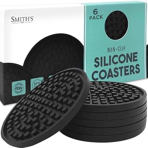 Smith’s® 6 Pack Silicone Coasters - 10cm Diameter Cover