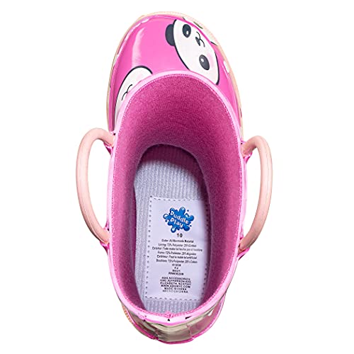 Puddle Play Waterproof Panda Rubber Rain Boots Easy-On Handles - Size 10 Toddler3