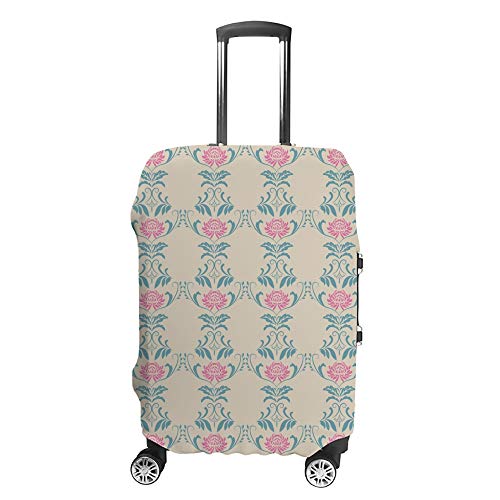 Travel Luggage Cover Suitcase Protector Beautiful Vintage Pink Flowers Fits 18-32 Inch Baggage Covers Protective Elasticity Durable Suitcases Fashion Decor Explore Land Travels Fits S