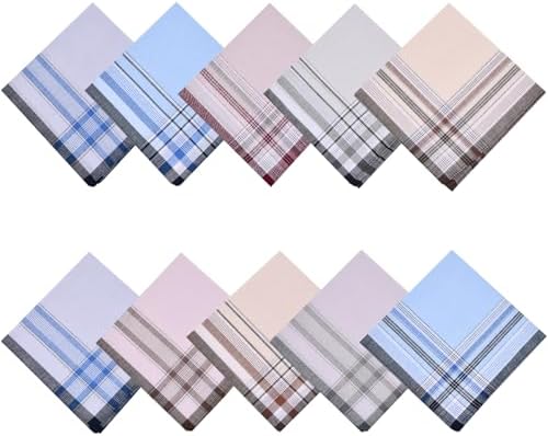 Lot De 5 Mouchoirs En Coton Doux 40x40 Cm Bleu - Pour Mariage Homme, Adulte, Lavable Machine