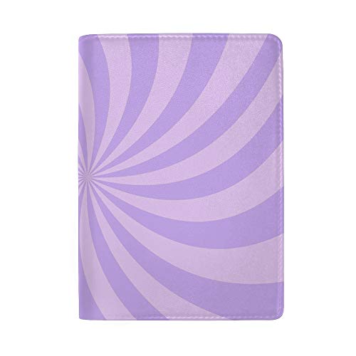 Étui pour passeport violet à spirales en cuir PU 6.5x4.5