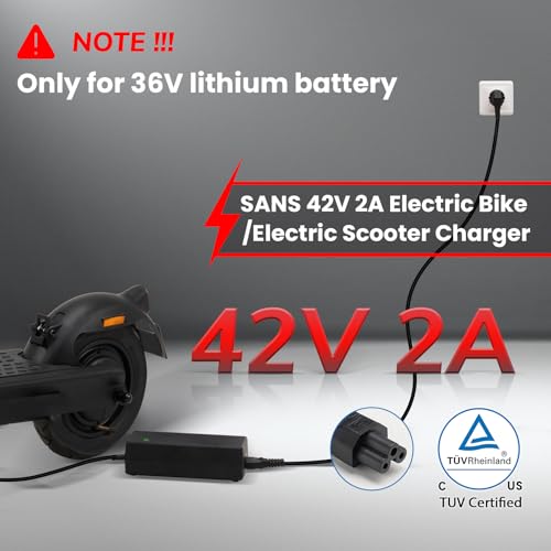 E-Mangue 36V Lithium Battery Charger Output 42V 2A for Electric Bike Battery Scooter Batteries, Charger with DC2.1 Jack Connector (5.5X2.1mm) by E-Mangue - Image 2