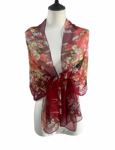 Image of Acotavie Scarfs for Women Lightweight Fashion Scarves Print Floral Pattern Scarf Shawl Wraps