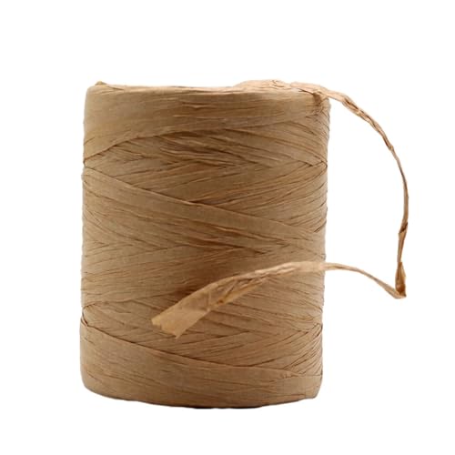 La Mejor Lista de Rafia favoritos de las personas. 43 twcrvil Hilo de Papel de Rafia, versátil y Resistente para proyectos creativos, Cinta de Papel de Fibra Natural, Hilo de Ganchillo sólido, Cinta de Rafia, Caqui