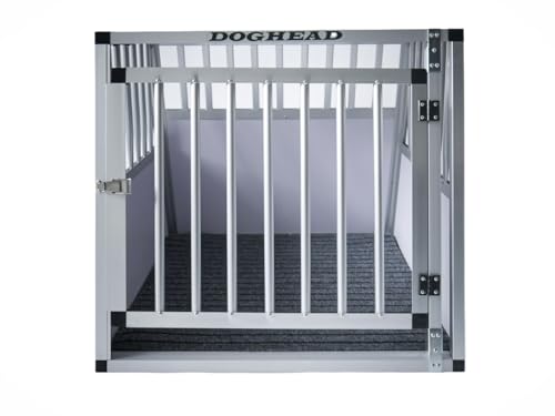 Doghead Alu Hundetransportbox 70x75x63 Comfort Reisebox Hundebox Transportbox Hundegitter Autobox