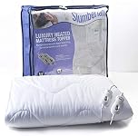 Slumberland Full Bed Size Heated Electric Mattress Topper, 9 Temperature Settings, all Night Use, Pre Heat Settings, Easy Fit, 4 Elasticated Corner Straps, Dual Controls, Double 190 x 137 cm