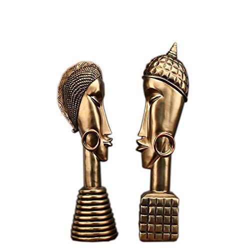 Sculptures d'animaux pour la maison et statue en résine style portrait d'Afrique rétro