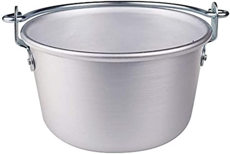 Pentole Agnelli Family Cooking Aluminium Polenta Pot with Bowed Handle and Rim, Diameter 38 Cm.