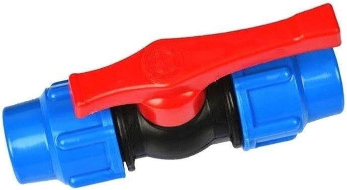 Válvula de bola y conector rápido de plástico para manguera de jardín de 25mm