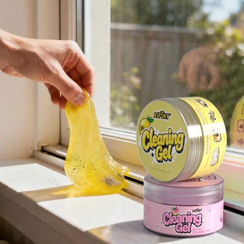 ASFSKY Reinigungsgel für Tastatur Auto Reinigungsknete Tastatur Reinigungsgel Wiederverwendbar 2 Stück Car Cleaning Gel Universal-Staubreinigungsgel für Autos, Tastaturen und kleine Zwischenräume