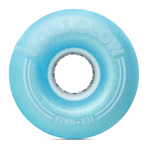 Bont Skates - Glow Light Up Led Quad Roller Skate Wheels - Luminous Recreational Street Outdoor Skating - 62X35Mm 83A - Pack Of 4 (Tickle Blue) #TOP1