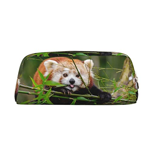Little Red Panda Print Pencil Bag Multi-Purpose Storage for School, Office, and Travel
