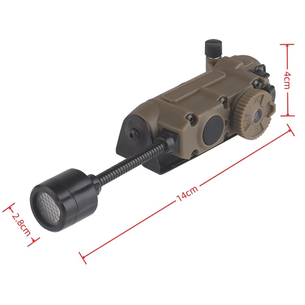 Lampe Tactique 5 en 1 pour Casque Airsoft avec Support - Clips Fixation pour Rail Arc pour Système De Ceinture Molle