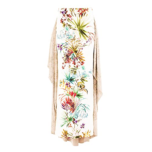 Caroline london Falda larga tropical con tren largo trasero