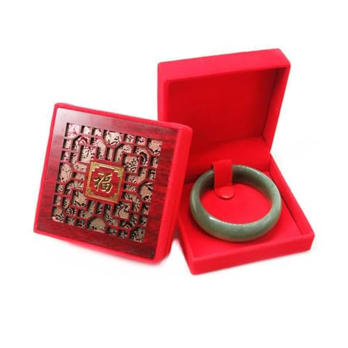 Jade Bracelet for Women, Natural Green Jade Bangle, Genuine Grade A Jadeite Bangles with Jewelry Box (Size : 54mm)4