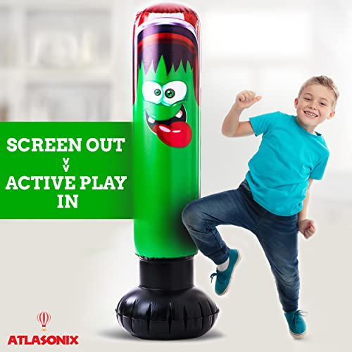 Inflatable Punching Bag For Kids - Kids Punching Bag For 3-8 Years - Kids Bop Bag 48 Inches With Bounce-Back Action For Practicing Karate, Taekwondo. Gift For Boys And Girls 3 4 5 6 7 8 #TOP1