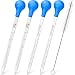 Glass Pipette, 4 Pieces 10ml 5ml Glass Graduated Pipettes Dropper with Big Rubber Cap Dropping Lab Pipette Transfer for Liquid Essential Oil