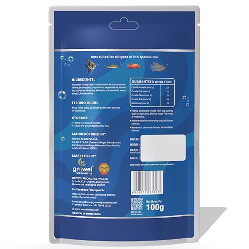 Image of Mini Floating Fish Food Pellets 100g | 1.8mm Pellet Size | Highly Digestible & Nutritious Fish Feed for All Aquarium Fish