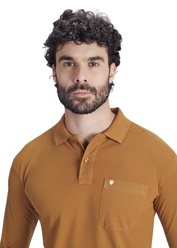Image of Men's Cotton-Rich Full-Sleeve Polo T-Shirt with Pocket Premium Pique Fabric Casual & Stylish