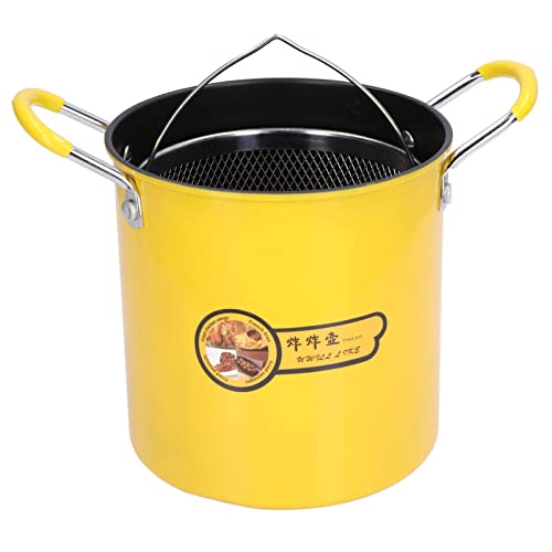 Friteuse, 3L Mini Fritteusen Topf, Edelstahl-Fritteusen-Topf mit Sieb Multifunktionale Fritteuse mit Antihaftbeschichtung für Chicken Fries Tempura Japanischer Brattopf Für die