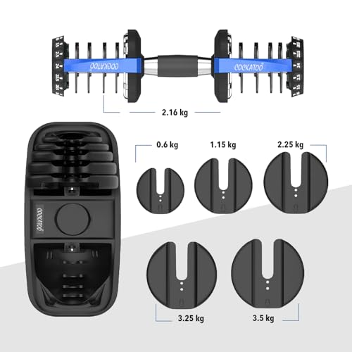 Cockatoo Store Cockatoo ADB-01 2.5-24 kg Adjustable Dumbbell Set, Blue - Image 4