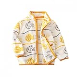 [Cousannory] キッズ コート 女の子 男の子 ジャケット 長袖 アウター 子供 上着 赤ちゃん 可愛い あったか ベビー服 ジッパー 柔らか カジュアル 韓国 防寒 もこもこ キャラクター ジップアップ スポーツ 前開き カーディガン 春秋冬(03-ホワイト,90)