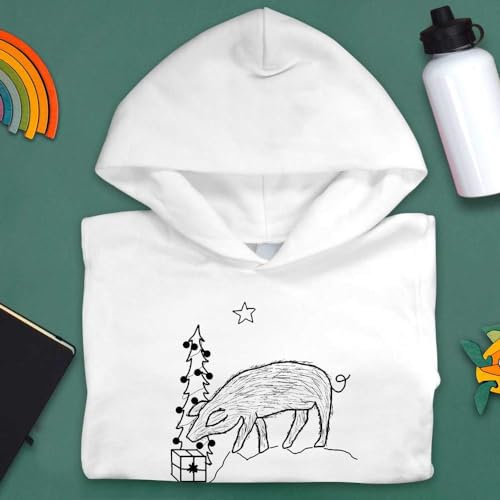 Azeeda 'Pig and the Christmas surprise ' Children's Hoodie/Hooded Sweater (KO042313)3