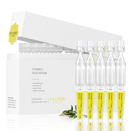 BACHERI Vitamin C Face Serum with Glutathione, 4D Hyaluronic Acid & Aloe Vera &ndash; Lightweight...