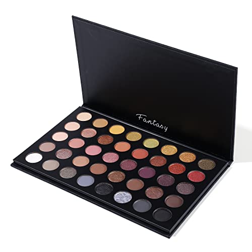 Professional Neutral Eyeshadow Makeup Palette, 40 Pigmented Matte Shimmer Warm Eye Shadows, Naked Nudes Rose Gold Smoky Brown Pressed Powder Pallet Make Up Kit #TOP6