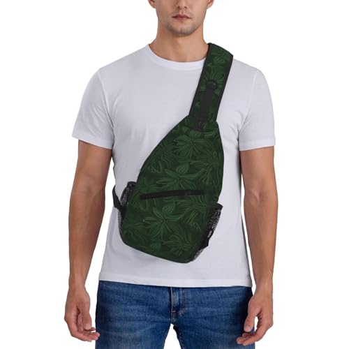 Bolso cruzado negro con patrón floral para senderismo miniatura 2