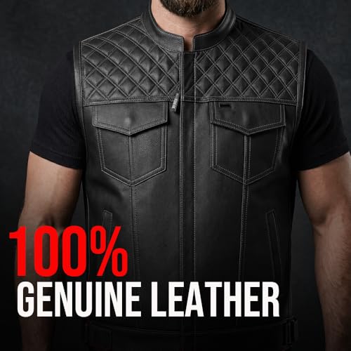 Jackets 4 Bikes SOA Genuine Buffalo Leather Vest