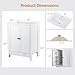 VINGLI Bathroom Vanity with Ceramic Sink, 24 Inch White Bathroom Sink Cabinet Combo, Restroom Basin Cabinet with 2 Doors,Modern Lavatory Laundry Room Freestanding Organizer w/4-Tier-Hidden Storage