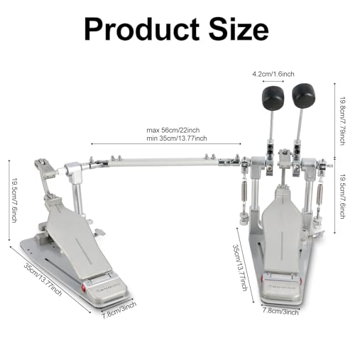 Pedal doble para bombo RANMING con banqueta miniatura 2