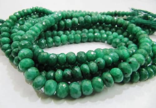 Perles d'émeraude facettées en rondelle de 5 à 6mm pour la création de bijoux uniques