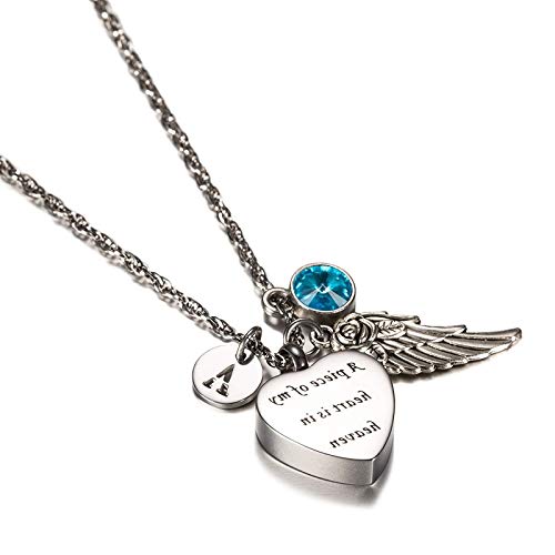 Daesar Colgantes Cenizas Acero Inoxidable Colgantes Plata para Cenizas ala Corazón con...