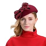 Women’s Fashion Wool Fedora Hat Elegant All-Matching Top Cap French Beret Felt Church Bowler Dress Hat