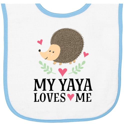 inktastic My Yaya Loves Me Granddaughter Hedgehog Baby Terry Cloth Bib