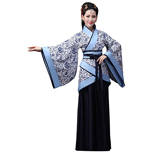 Xingsiyue Chinois Ancien Traditionnel Hanfu Performance sur scène Costume de Tang Robe de Danse pour Femmes (Bleu Noir,54) Cover