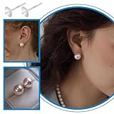 PH PandaHall 4 Pairs 925 Sterling Silver Earring Posts, Pearl Cup Pad Blank Earring Studs Earrings Component Earrings Base with Ear Nuts for Half/Fully Drilled Beads DIY Earrings Jewellery, 21 Gauge - Image 5
