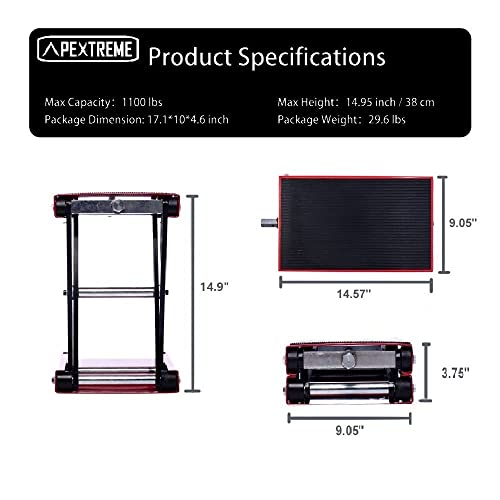 Apextreme 1100 Lb Motorcycle Lift Scissor Jack Wide Deck Hoist Stand Maintenance Bikes Atvs Garage Repair Stands Lift Jack #TOP4