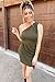 PRETTYGARDEN Women's Fashion One Shoulder Ruched Bodycon Fitted Cocktail Party Mini Dress (Army Green,Small)