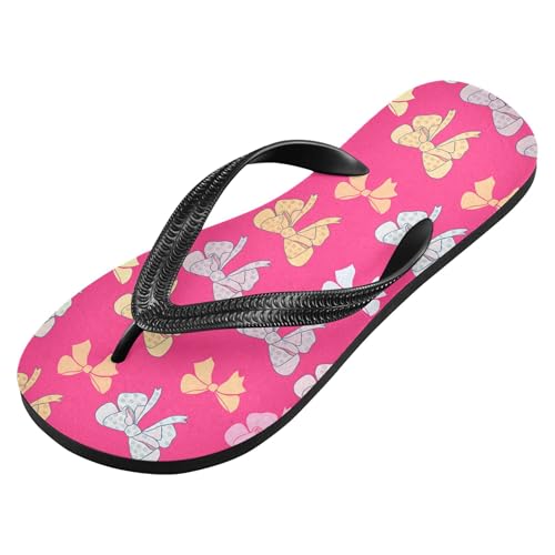 Burbuja Colorful Bows Flip Flops for Women Men, Soft Thong Sandals Rubber Slippers for Pool Beach Essentials2
