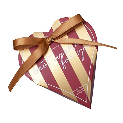 ASMFUOY 50 Pack Love Heart Candy Box for Wedding Celebration Party Favor Chocolate Boxes Romantic Gift Packaging Box (Red)