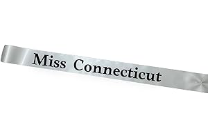 Miss Connecticut Across The Body Pageant Sash with Adjustable Pin Closure