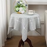Gernaice – Mantel cuadriculado de 36x36 pulgadas para mesa auxiliar pequeña, mesita de noche y