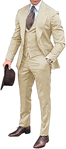 Men's Groomsmen Suits Tuxedos 3 Pieces for Wedding Casual Business Blazer Sets4