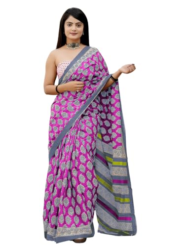 Sari en coton imprimé Shiv Textiles idéal pour vos soirées d'été